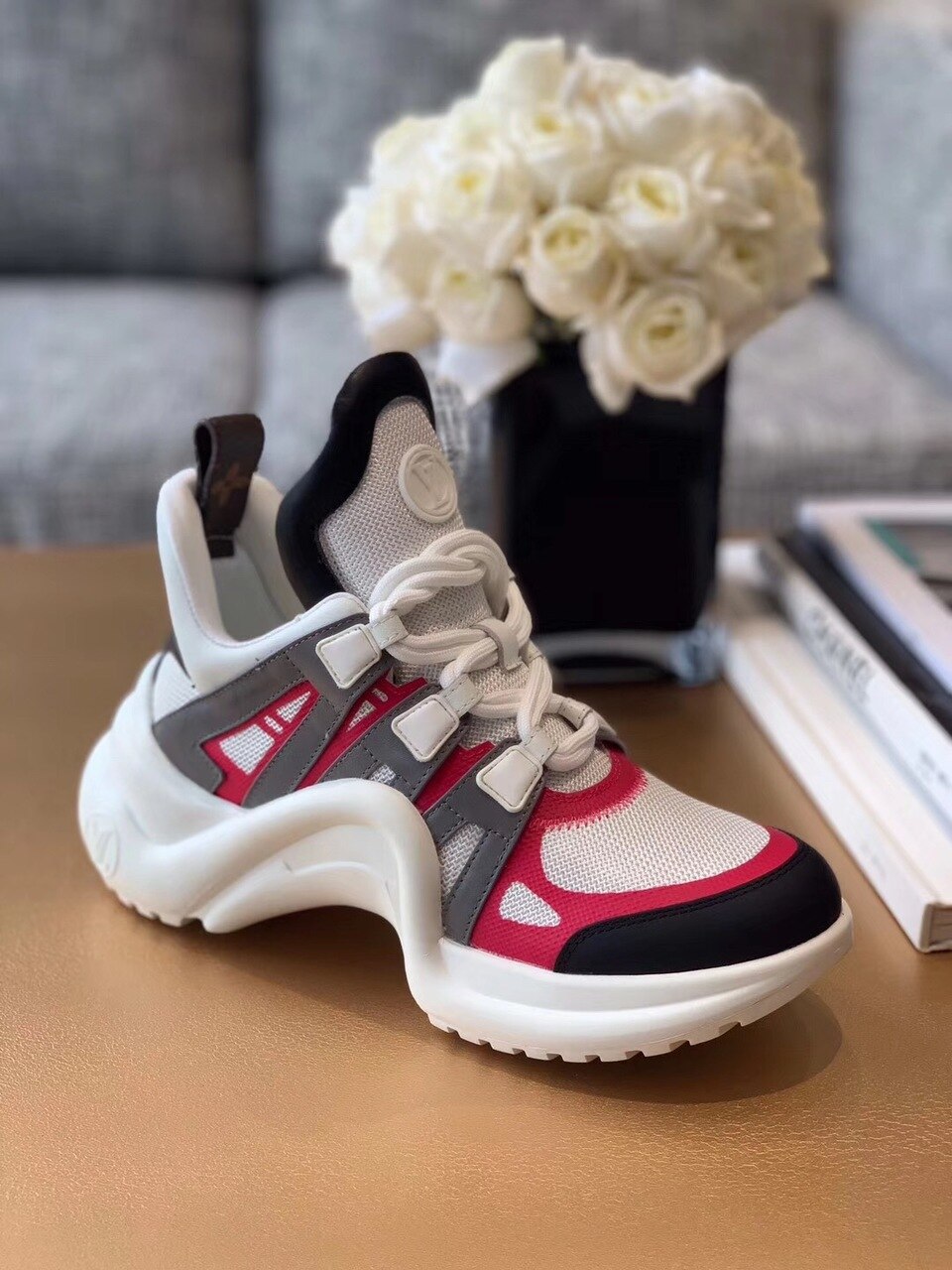 Louis Vuitton Archlight Sneakers Calfskin Leather Fall/Winter Collection White/Pink/Black