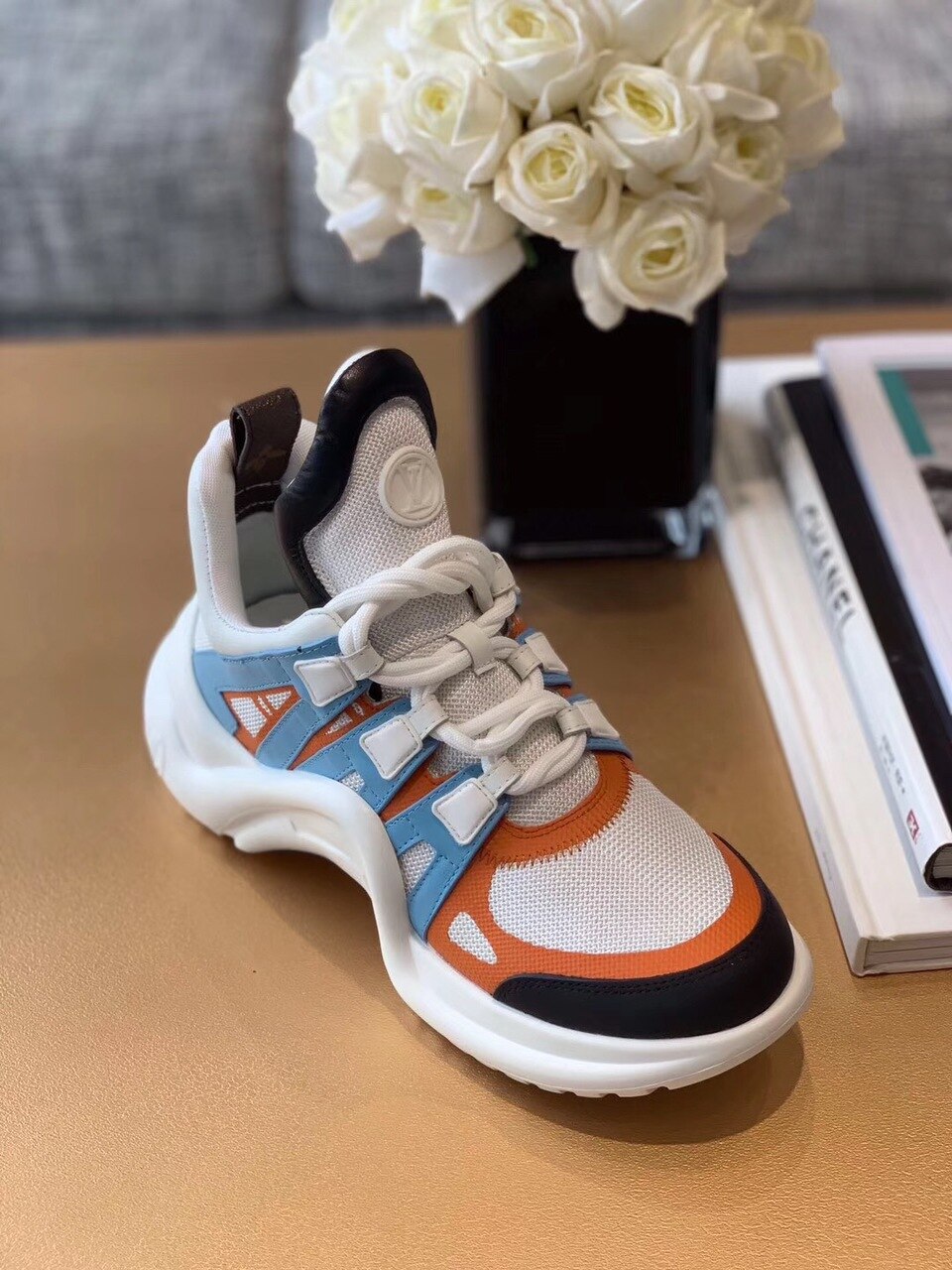 Louis Vuitton Archlight Sneakers Calfskin Leather Fall/Winter Collection White/Orange/Blue