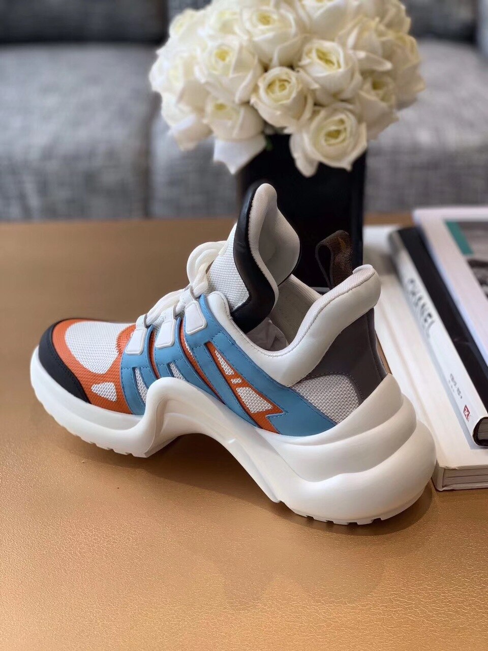 Louis Vuitton Archlight Sneakers Calfskin Leather Fall/Winter Collection White/Orange/Blue