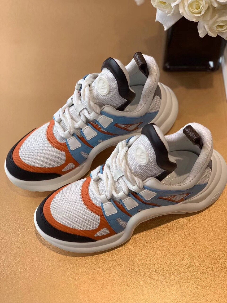 Louis Vuitton Archlight Sneakers Calfskin Leather Fall/Winter Collection White/Orange/Blue