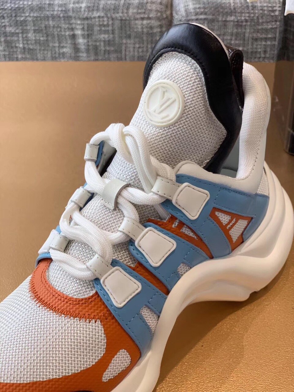 Louis Vuitton Archlight Sneakers Calfskin Leather Fall/Winter Collection White/Orange/Blue