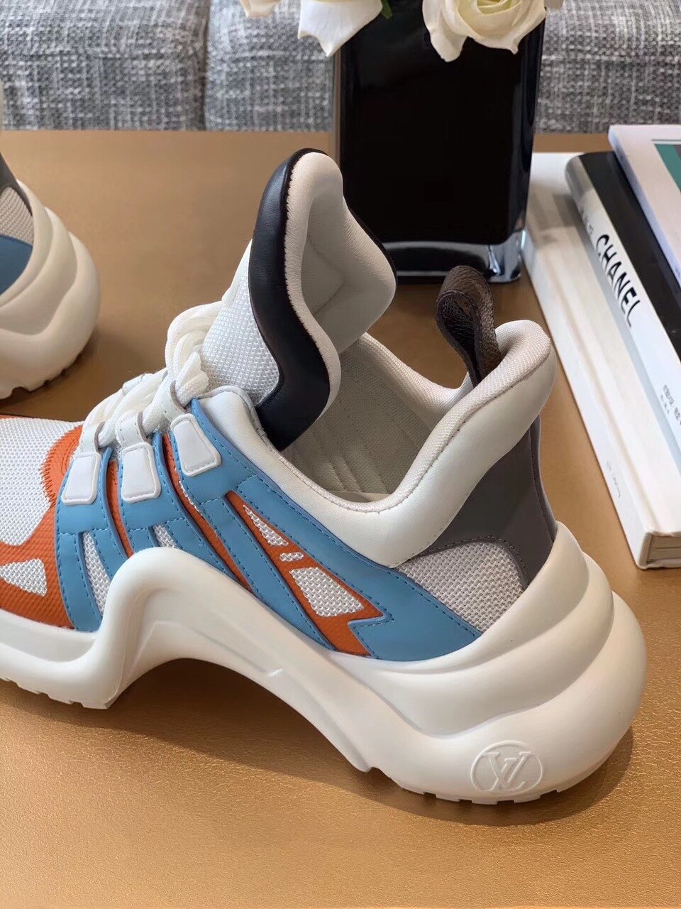 Louis Vuitton Archlight Sneakers Calfskin Leather Fall/Winter Collection White/Orange/Blue