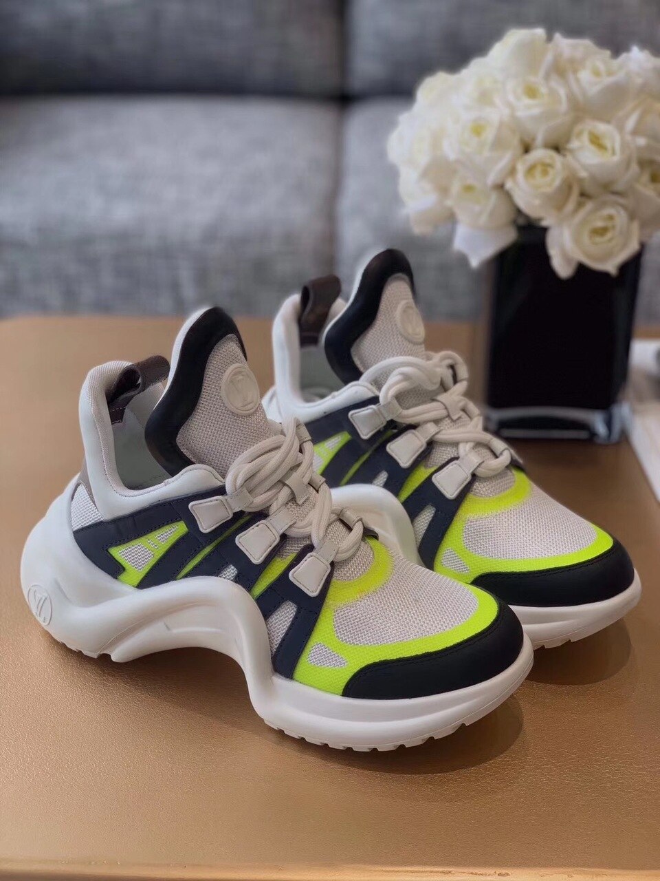 Louis Vuitton Archlight Sneakers Calfskin Leather Fall/Winter Collection Neon/White/Black