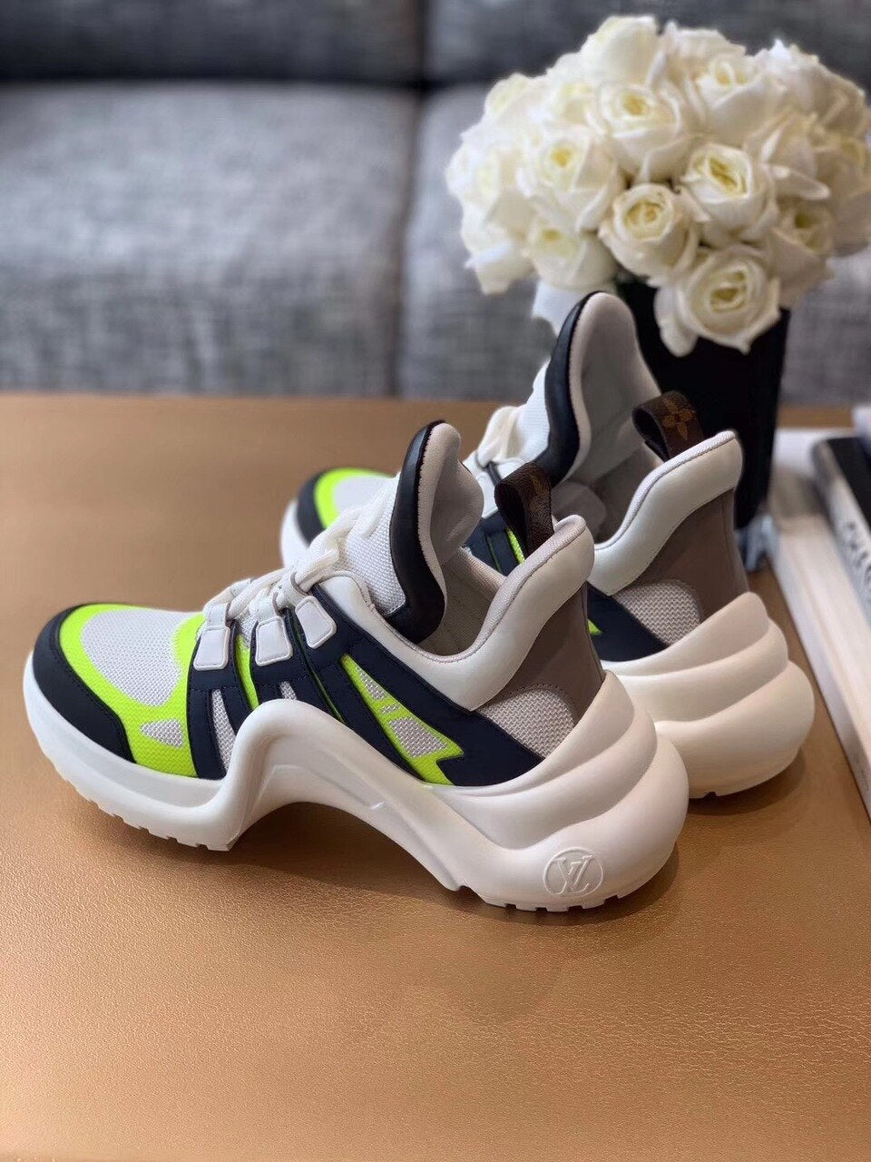 Louis Vuitton Archlight Sneakers Calfskin Leather Fall/Winter Collection Neon/White/Black