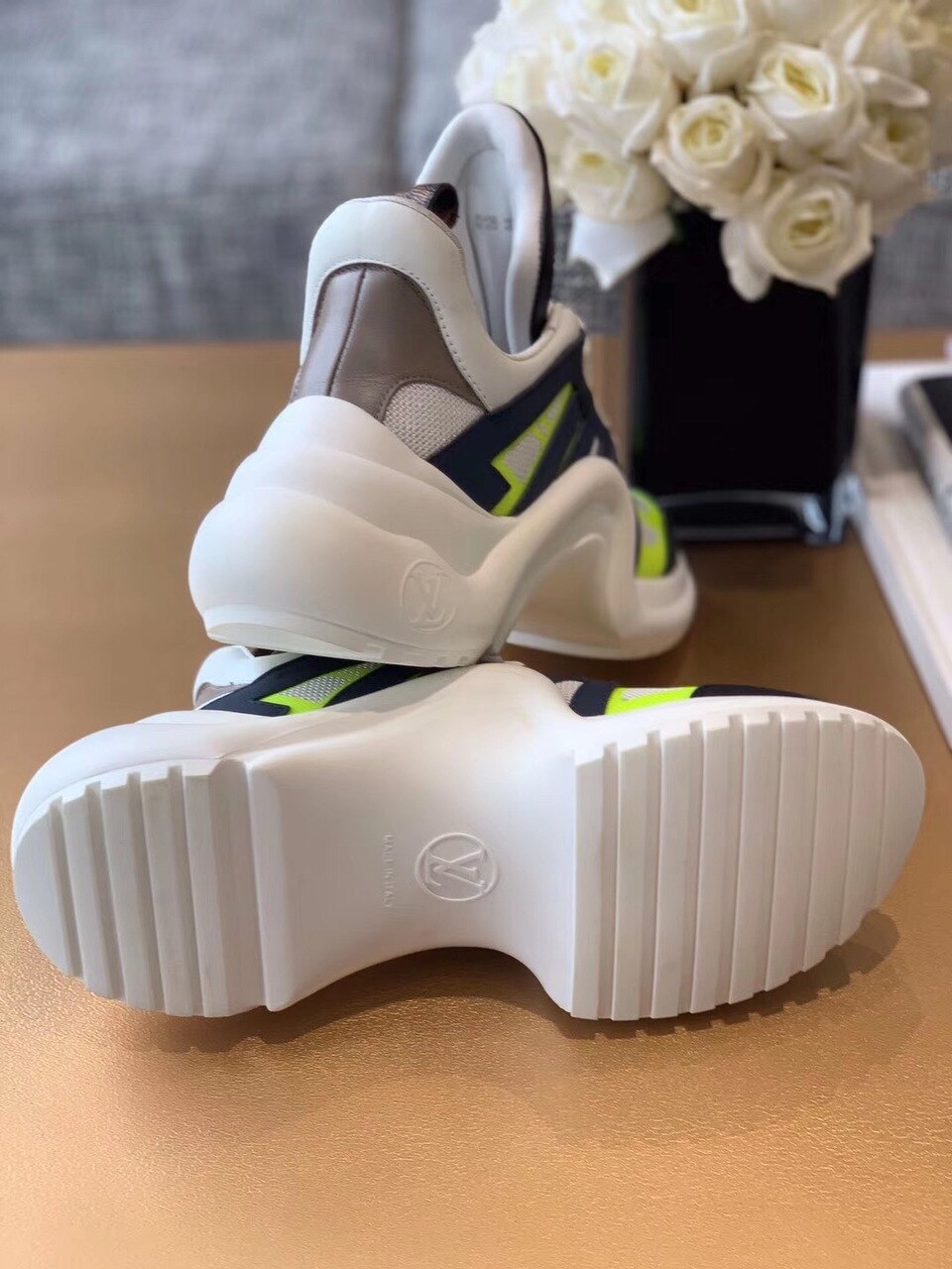Louis Vuitton Archlight Sneakers Calfskin Leather Fall/Winter Collection Neon/White/Black