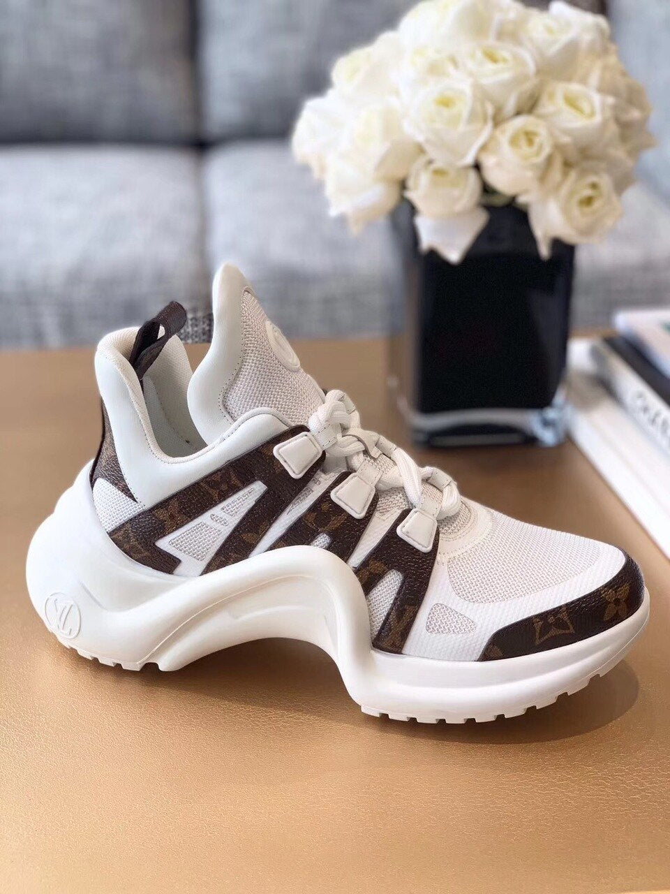 Louis Vuitton Archlight Sneakers Calfskin Leather Fall/Winter 2019 Collection 1A589P White/Brown