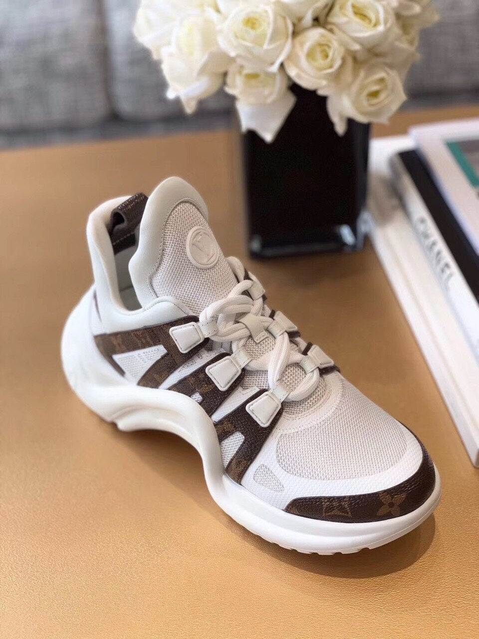 Louis Vuitton Archlight Sneakers Calfskin Leather Fall/Winter 2019 Collection 1A589P White/Brown