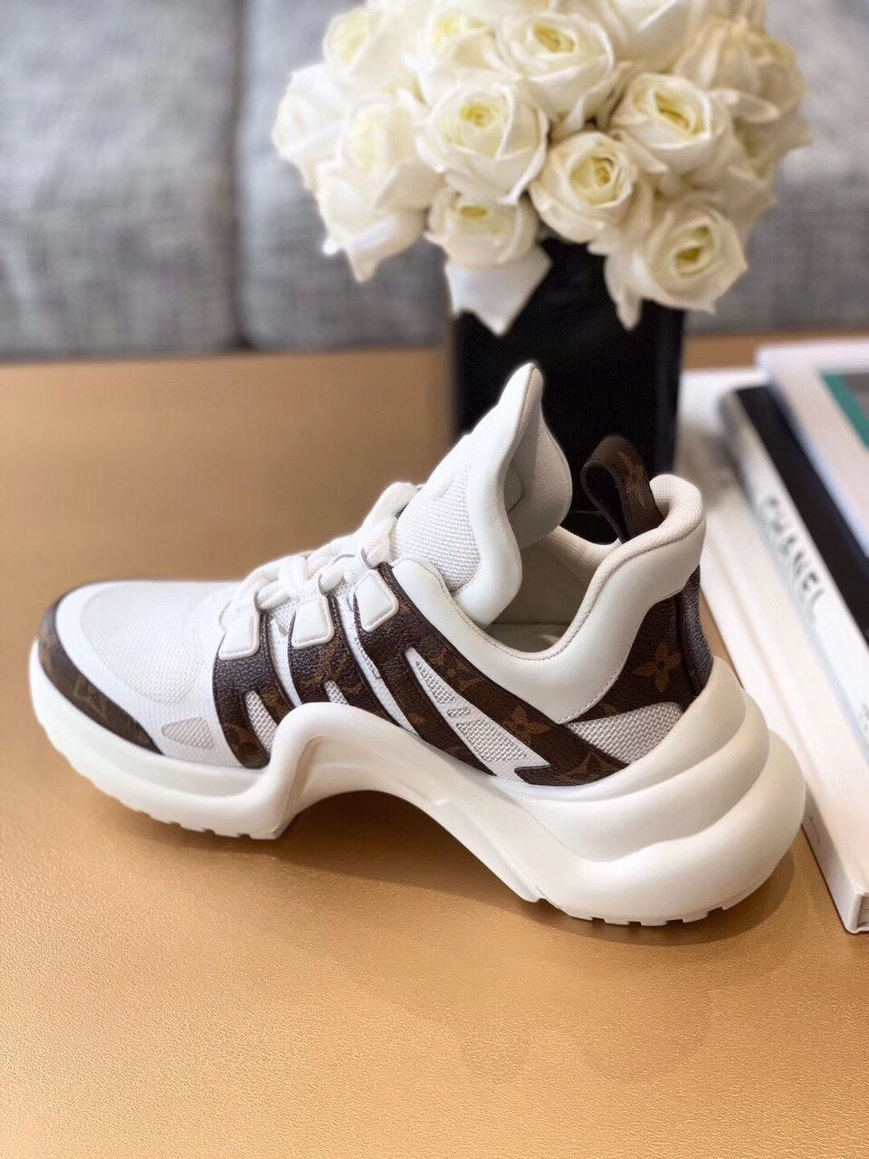 Louis Vuitton Archlight Sneakers Calfskin Leather Fall/Winter 2019 Collection 1A589P White/Brown