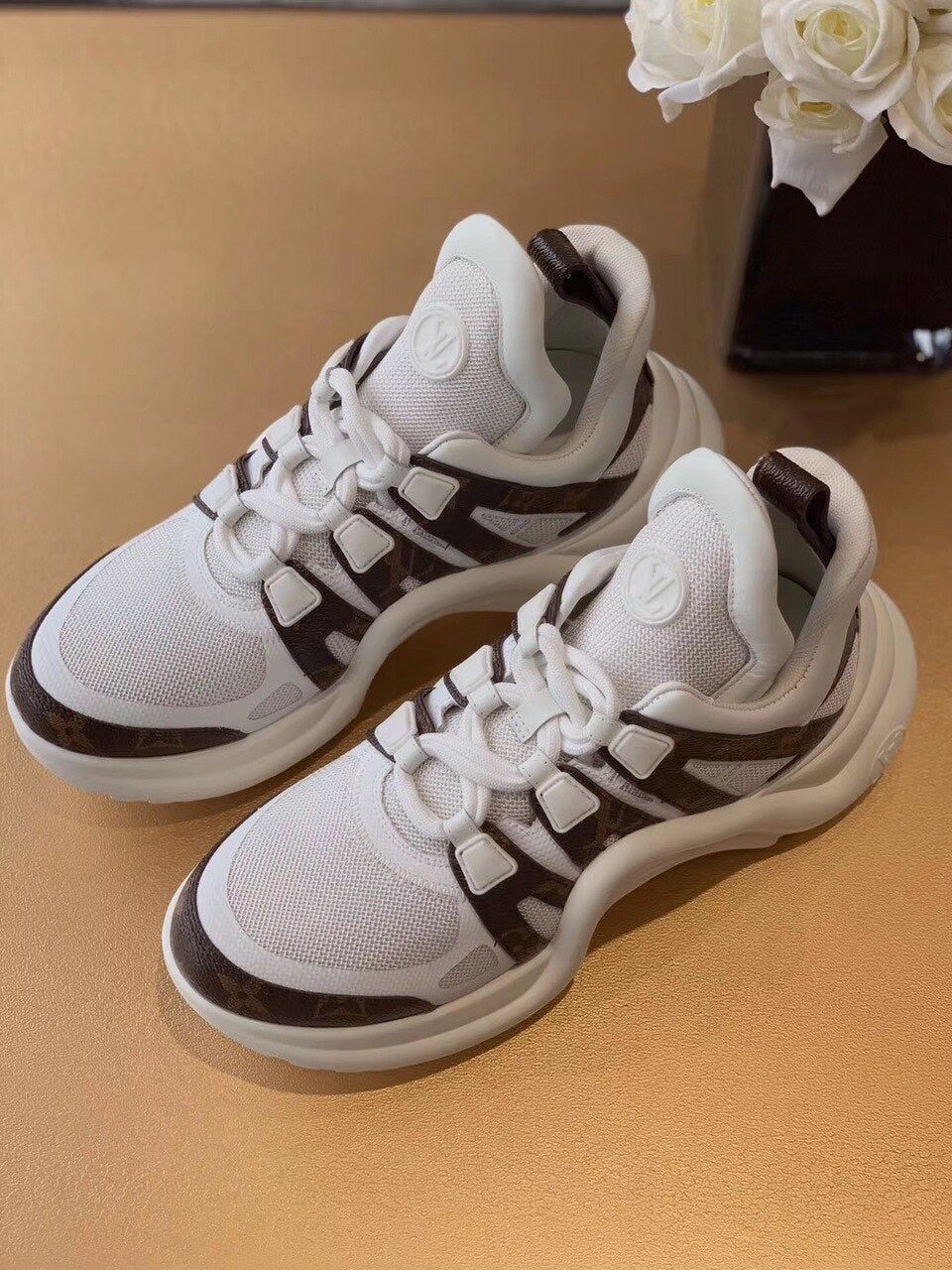 Louis Vuitton Archlight Sneakers Calfskin Leather Fall/Winter 2019 Collection 1A589P White/Brown