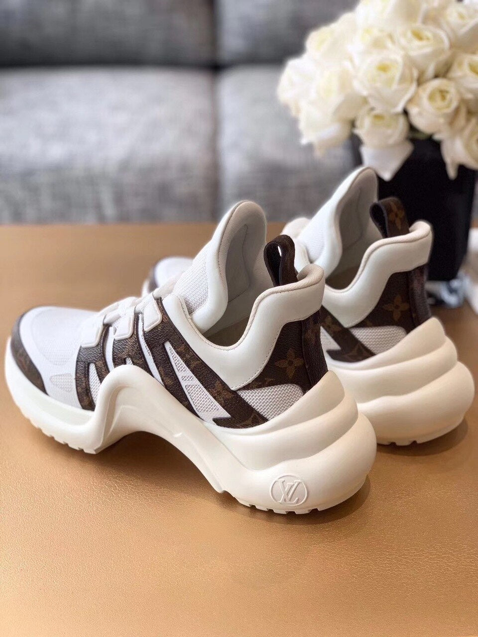 Louis Vuitton Archlight Sneakers Calfskin Leather Fall/Winter 2019 Collection 1A589P White/Brown