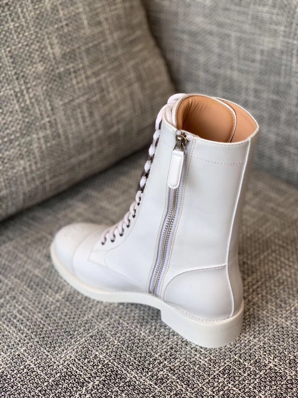 Chanel Mid-Calf Boots Calfskin Leather Pre-Fall/Winter Collection White
