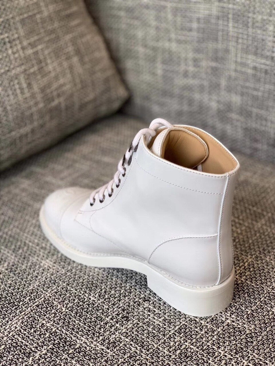 Chanel Ankle Boots Calfskin Leather Pre-Fall/Winter Collection, White