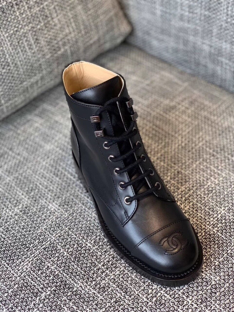 Chanel Ankle Boots Calfskin Leather Pre-Fall/Winter Collection, Black