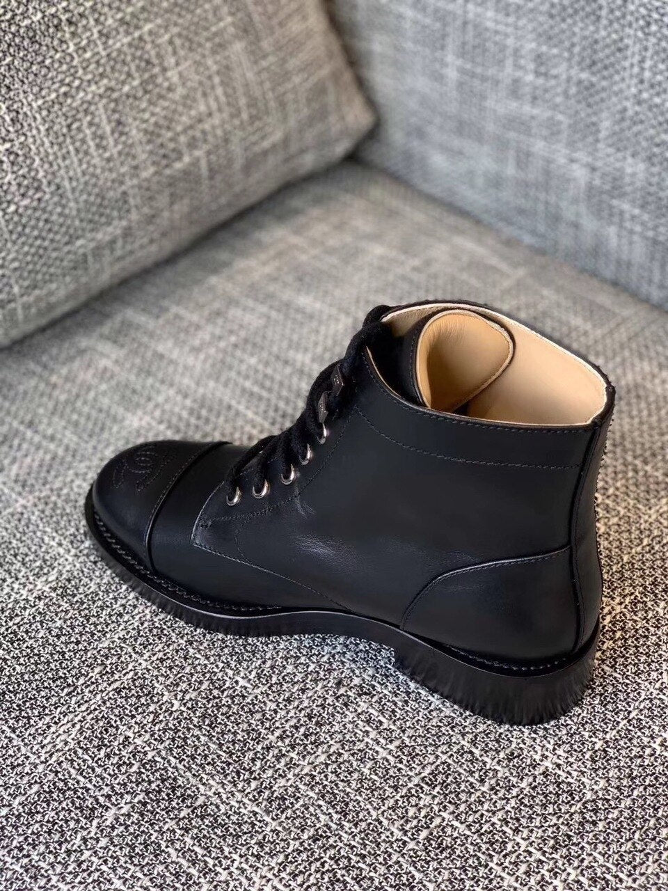 Chanel Ankle Boots Calfskin Leather Pre-Fall/Winter Collection, Black