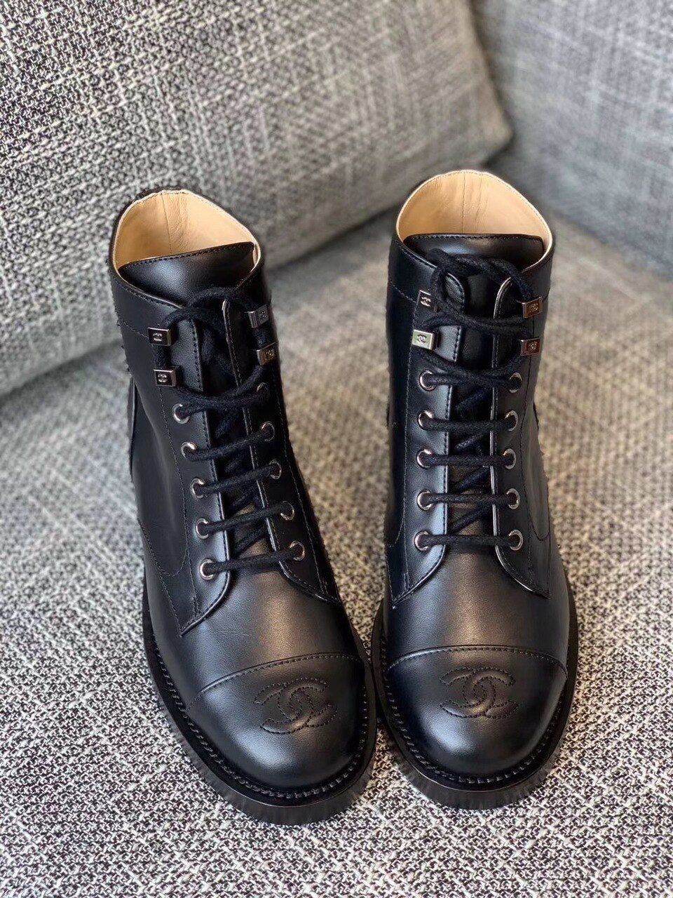 Chanel Ankle Boots Calfskin Leather Pre-Fall/Winter Collection, Black