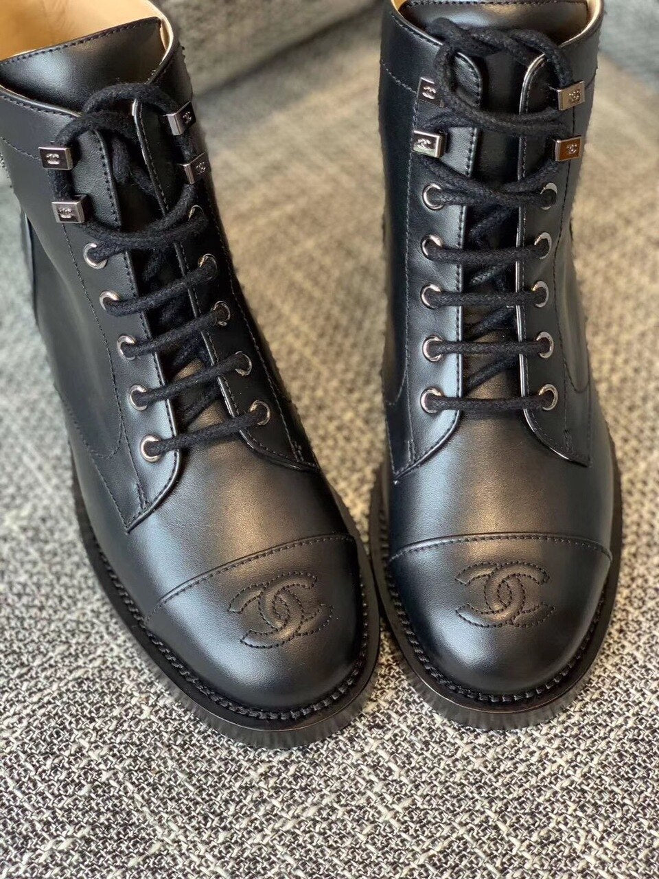 Chanel Ankle Boots Calfskin Leather Pre-Fall/Winter Collection, Black