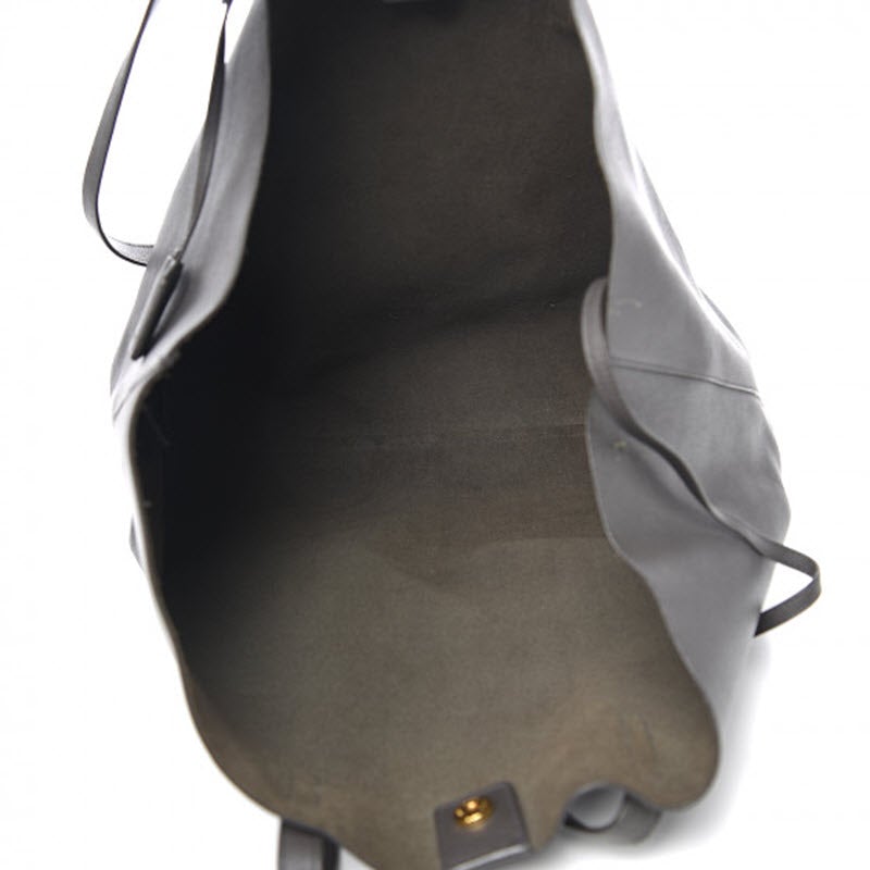 Saint Laurent Shopping Calfskin Large Dark Grey Leather Tote