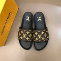 Louis Vuitton Mens Sandals Monogram Canvas Spring/Summer Collection Brown/Yellow