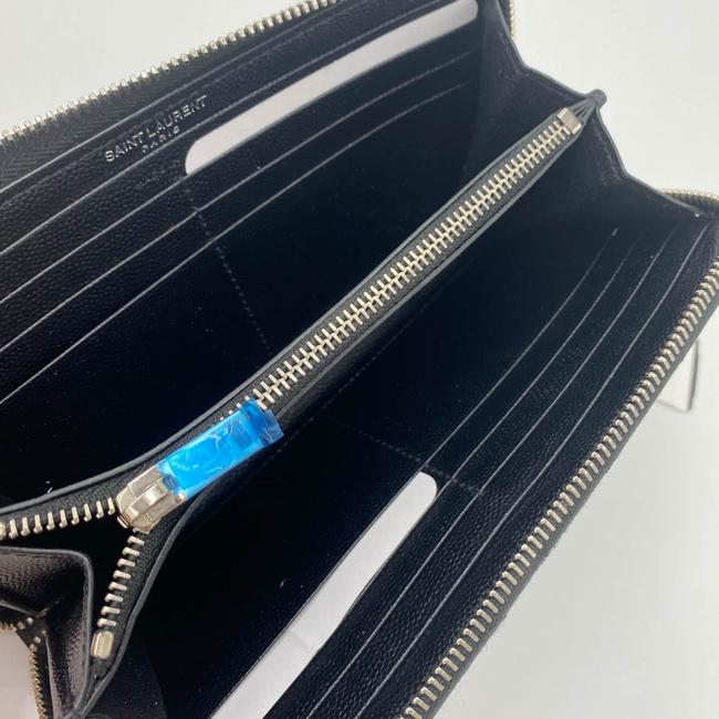Saint Laurent Black Monogramme Grain De Poudre Zip-around Wallet