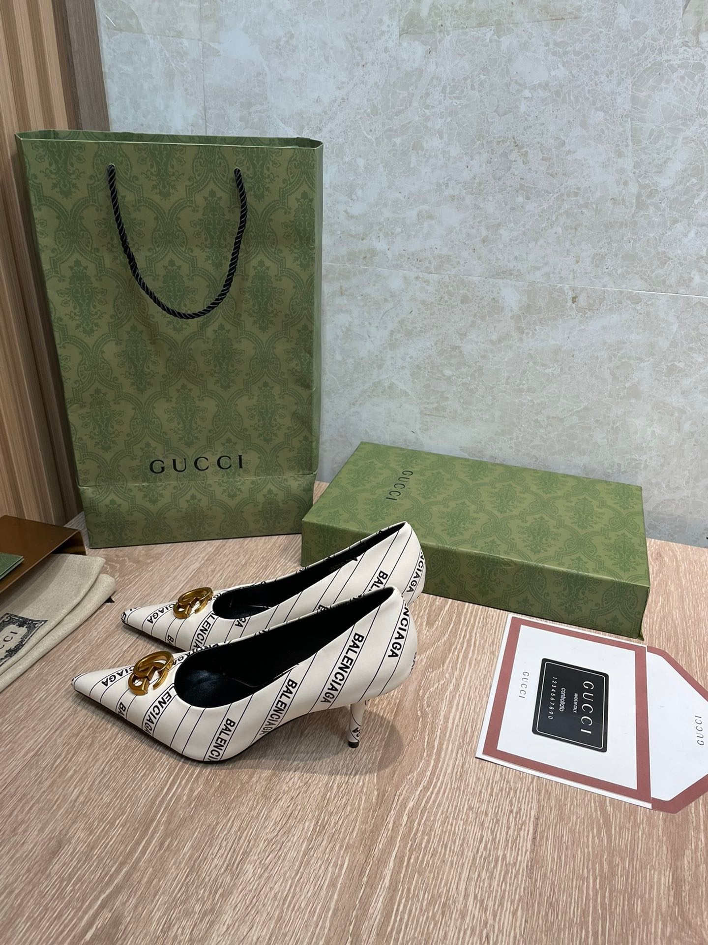 Gucci Balenciaga The Hacker Project Square Knife Pump White