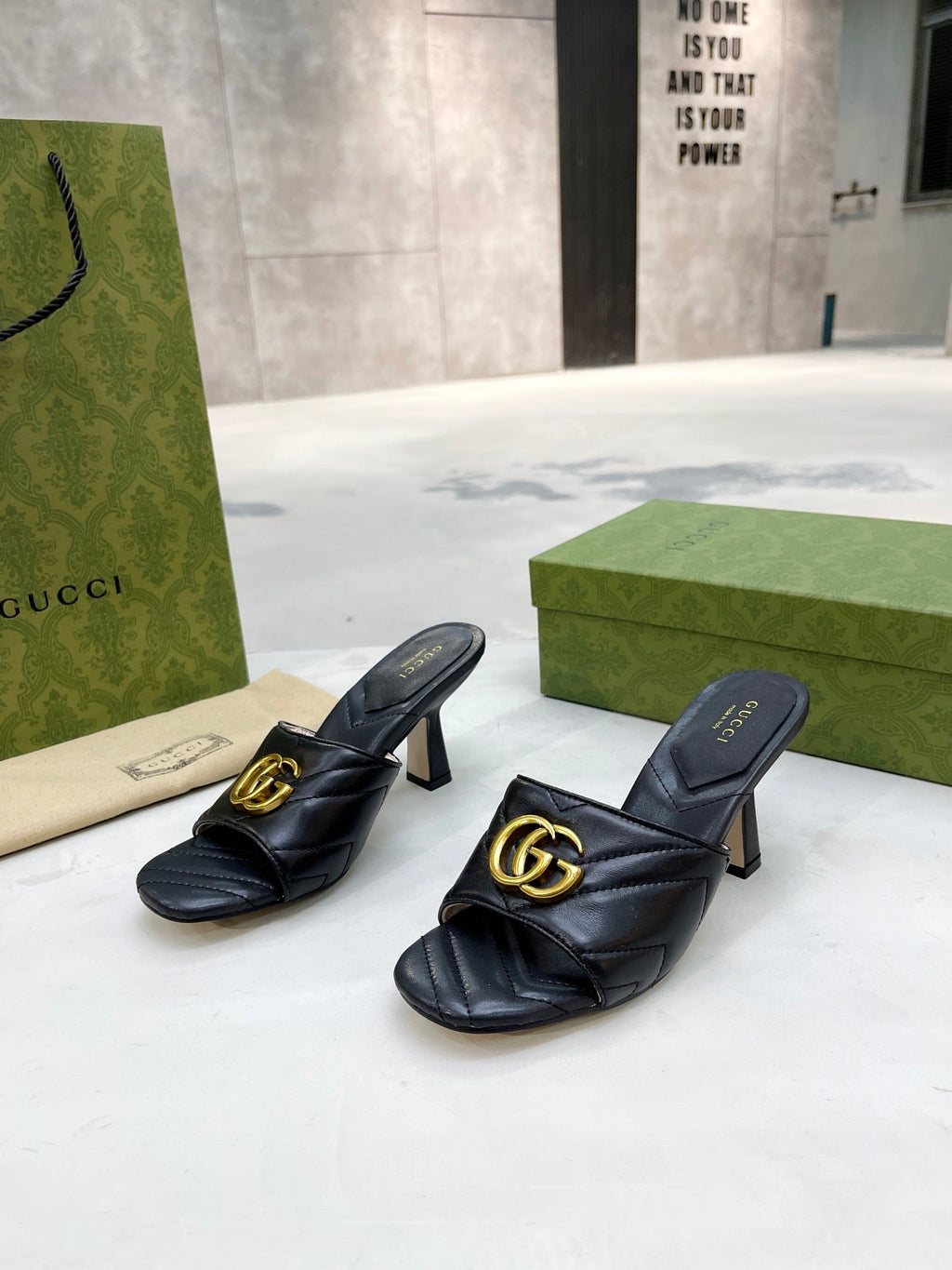 Gucci Double G Slide Sandal Black
