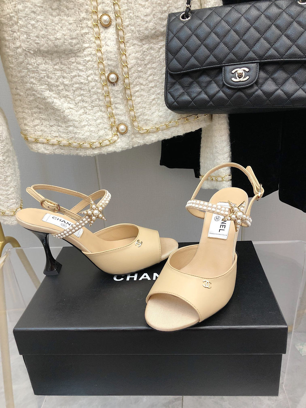 Chanel Open Shoes Beige