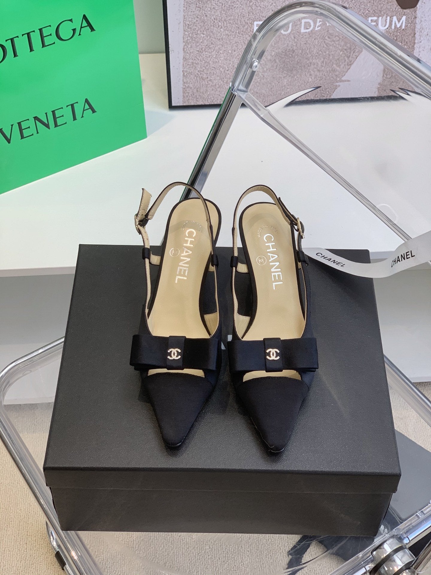 Chanel Sling Back Black