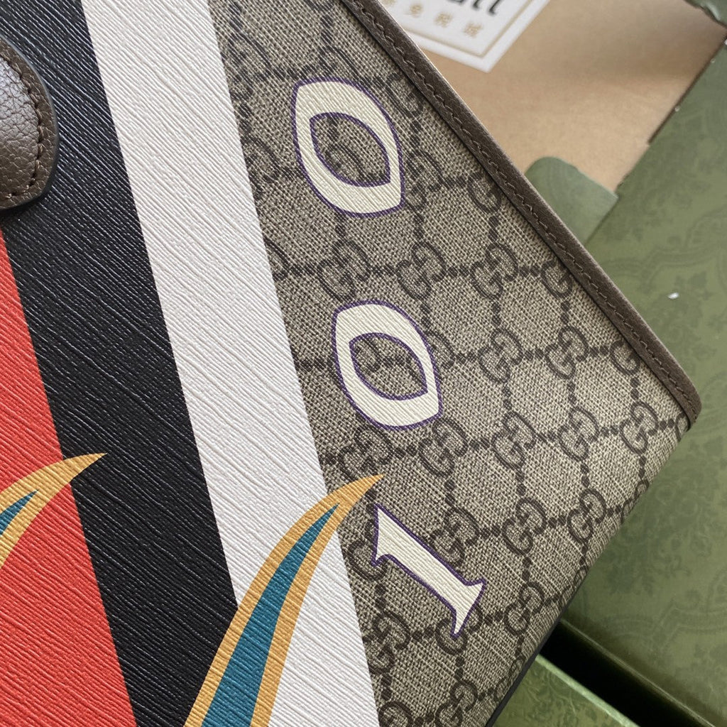 Gucci Medium Tote With Geometric Print 38cm Beige And Ebony