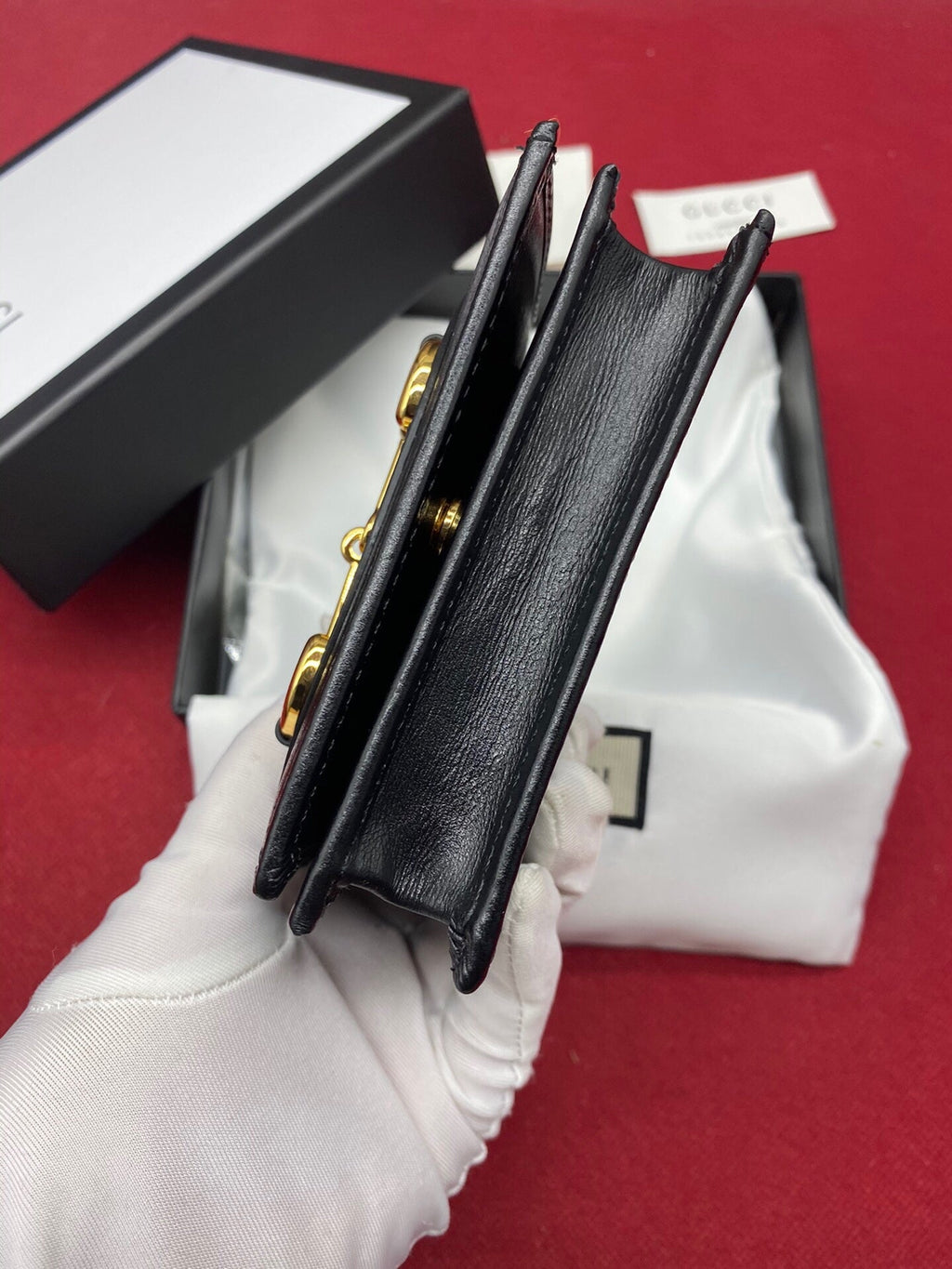 Gucci Horsebit 1955 Black Card Case 11cm