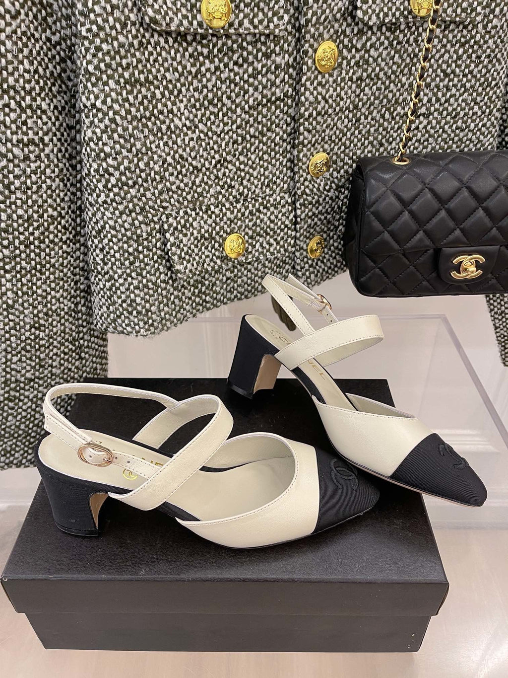 Chanel Sling Back White