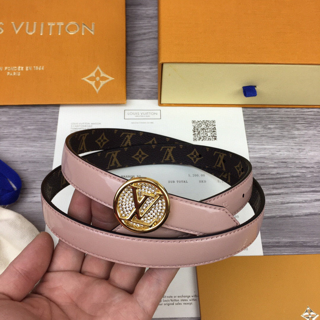 Louis Vuitton Cricle Reversible Belt Pink
