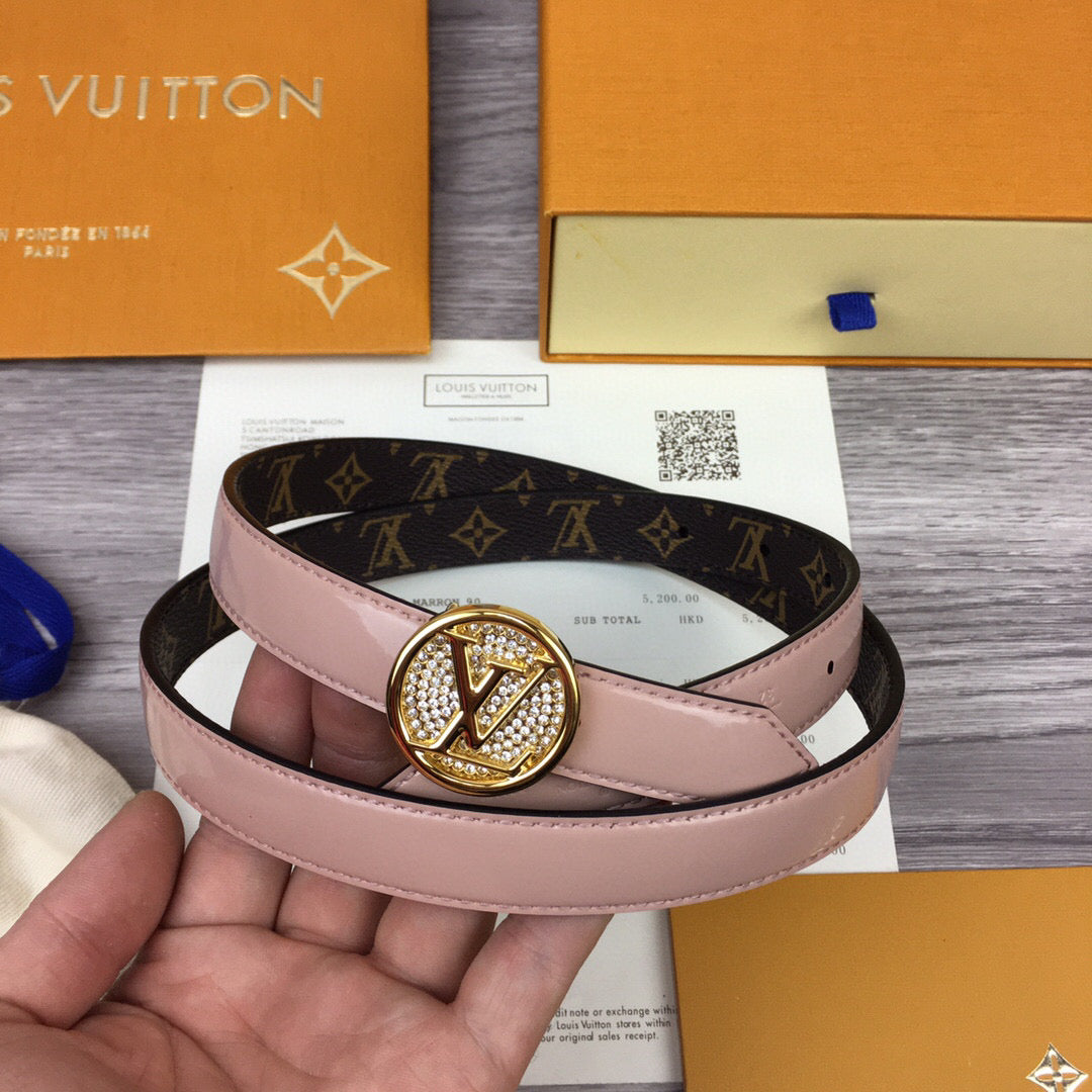 Louis Vuitton Cricle Reversible Belt Pink