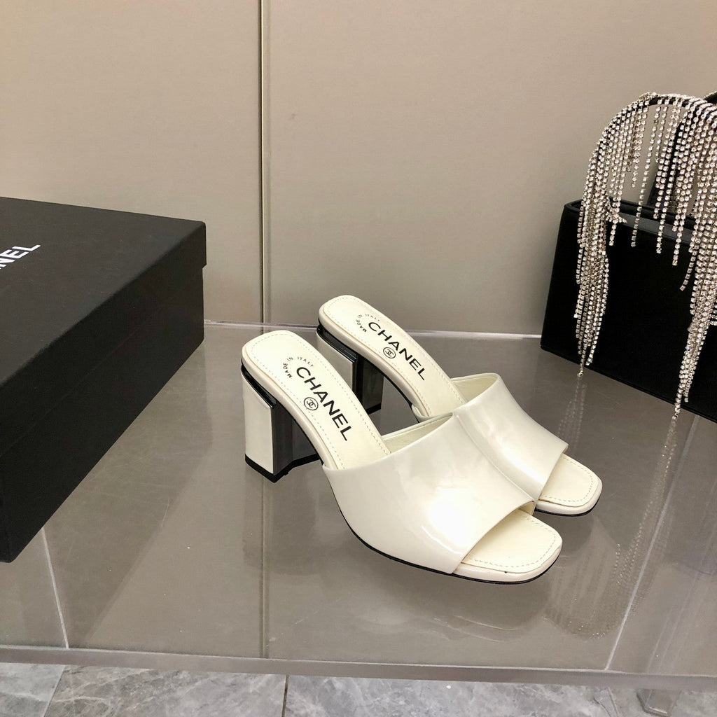 Chanel Mules White