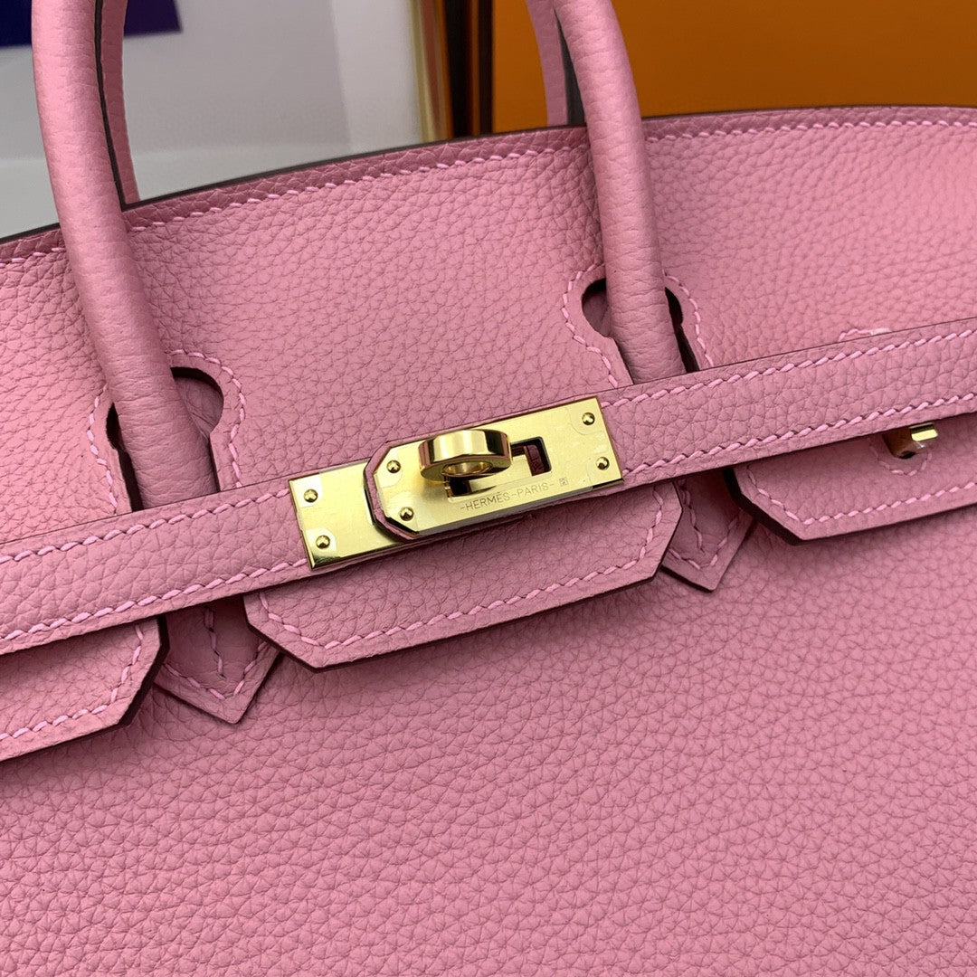 Hermes Birkin 25 Nata Swift Gold Hardware Pink