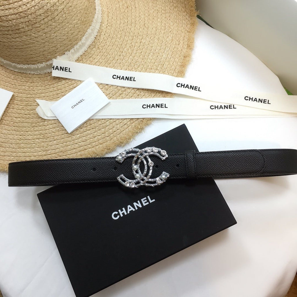 Chanel Belt With Double C Buckle Black