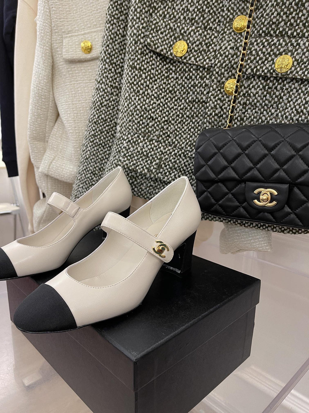 Chanel Sling Back 2.5 Inches White