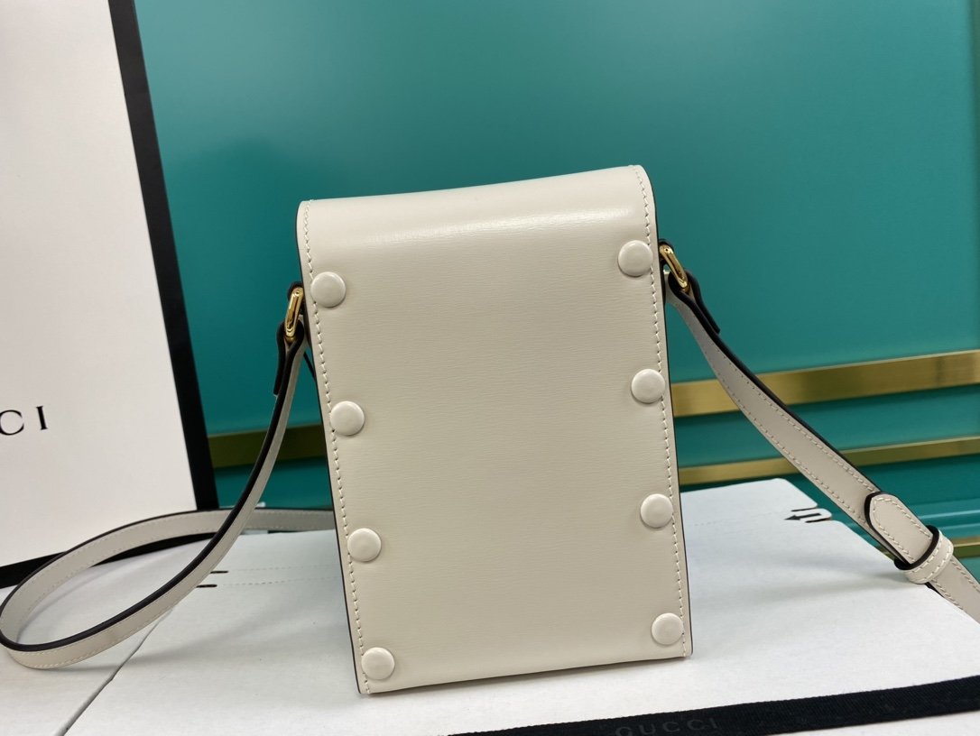 Gucci Horsebit 1955 Mini White Bag 17cm