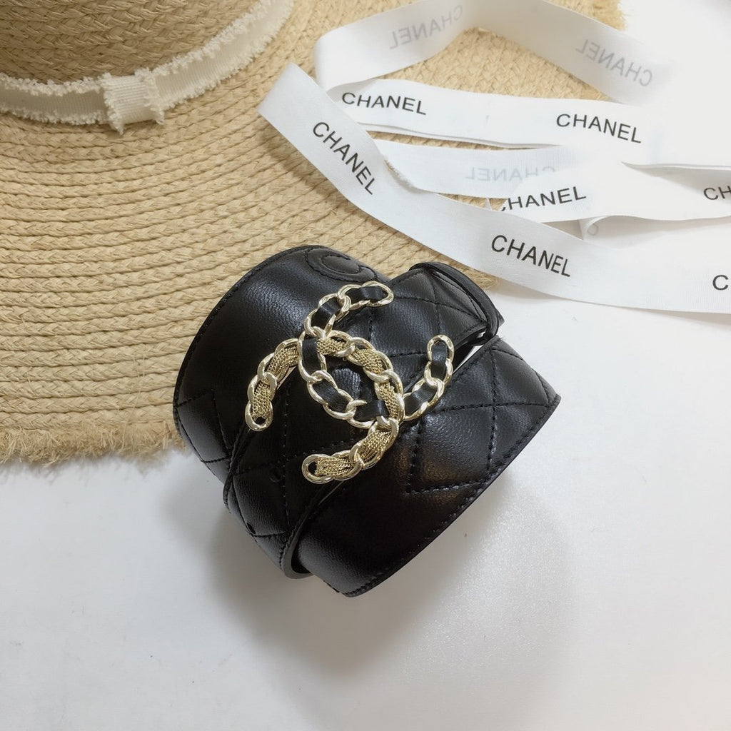 Chanel Belt With Double C Buckle Black