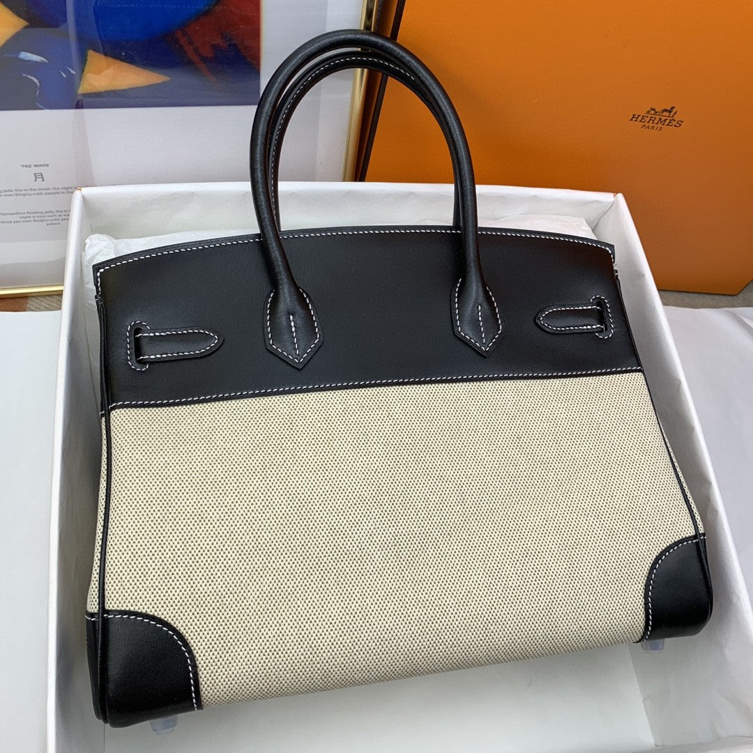 Hermes Birkin 30 Nata Swift Silver Hardware Bi Color
