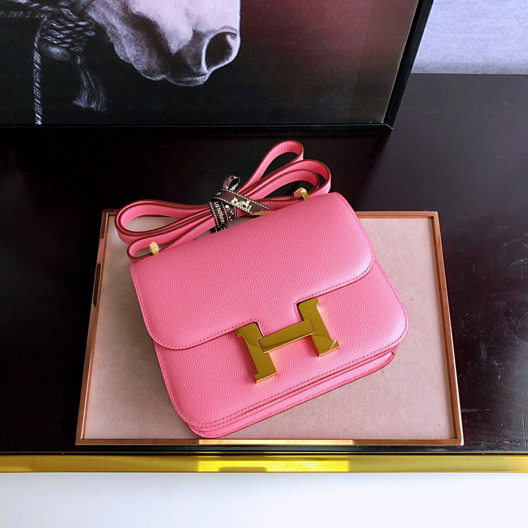 Hermes Constance Shoulder Bag 23cm Pink