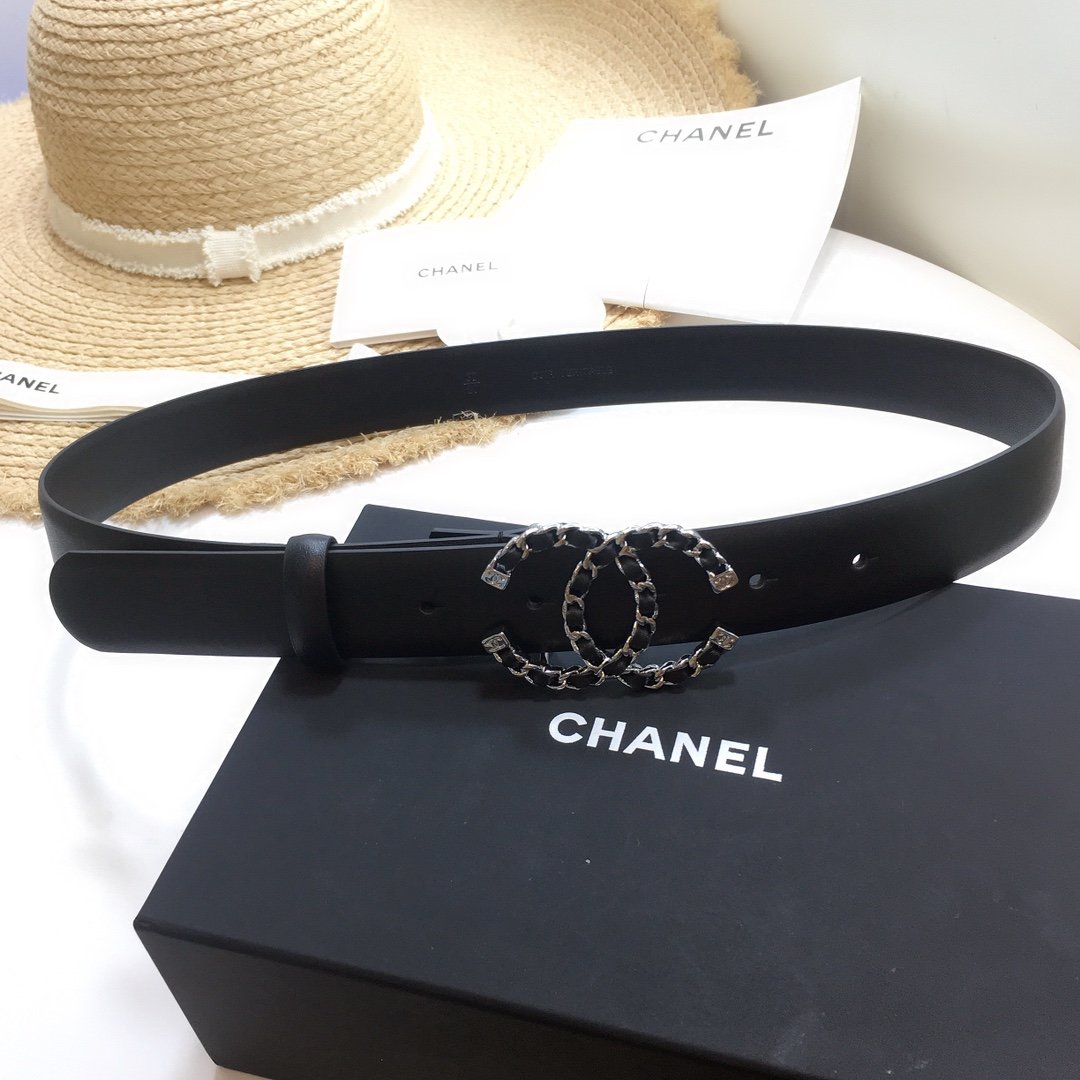 Chanel Belt With Double C Buckle Black