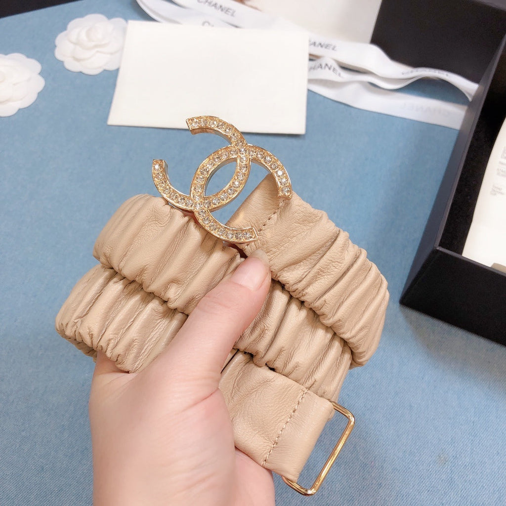 Chanel Belt With Double C Buckle Beige