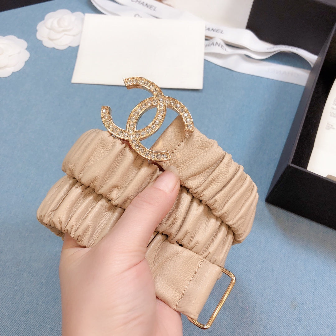Chanel Belt With Double C Buckle Beige