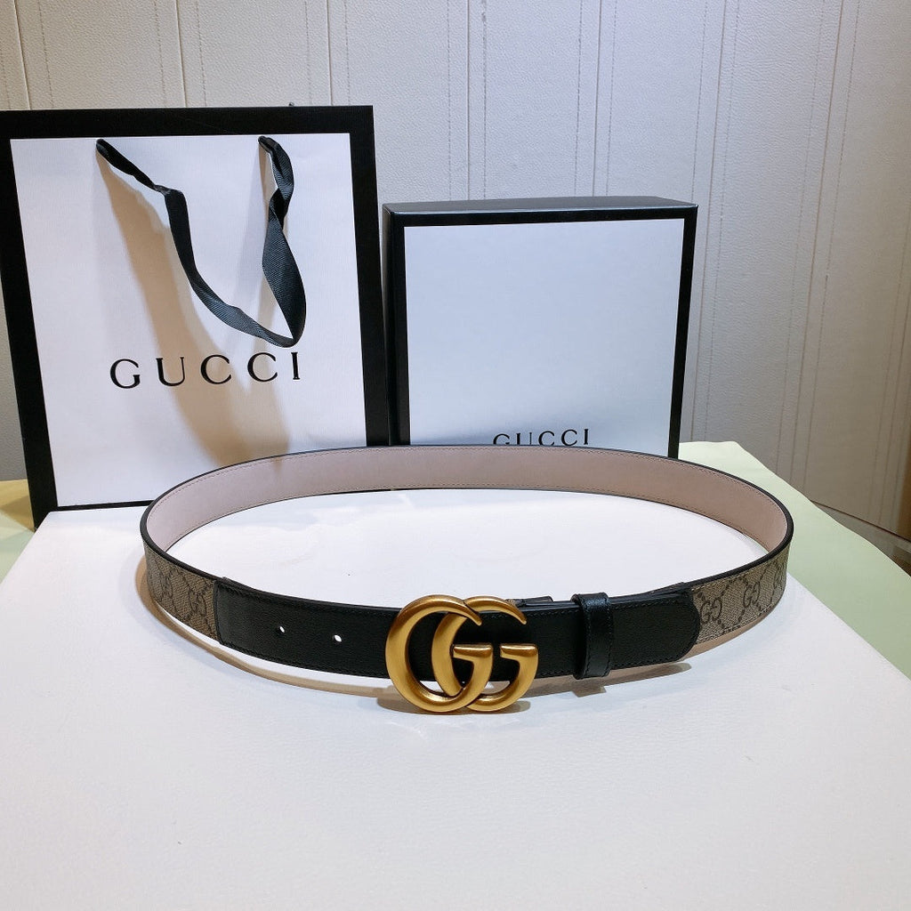 Gucci GG Thin Marmont Belt Brown