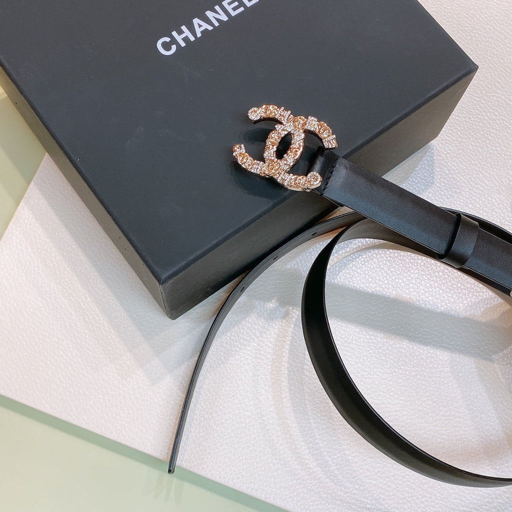 Chanel Belt With Beaded Buckle Black