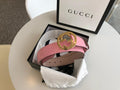 Gucci Belt With Double G Buckle Pink