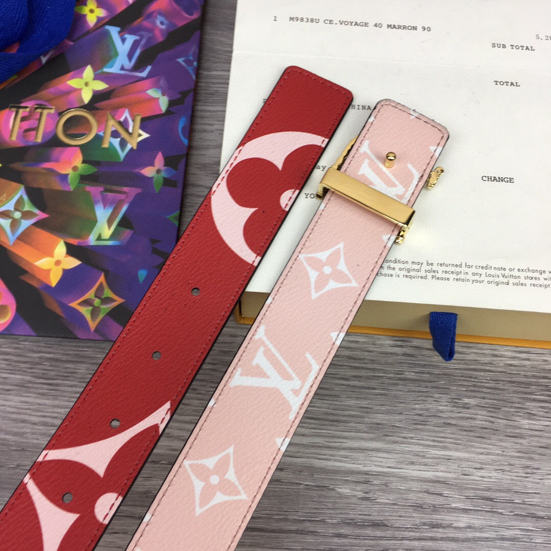 Louis Vuitton Iconic Reversible Belt Red
