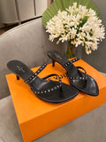 Louis Vuitton Citizen Thong Sandals Calfskin Leather Spring/Summer Collection 1A7S3A Black