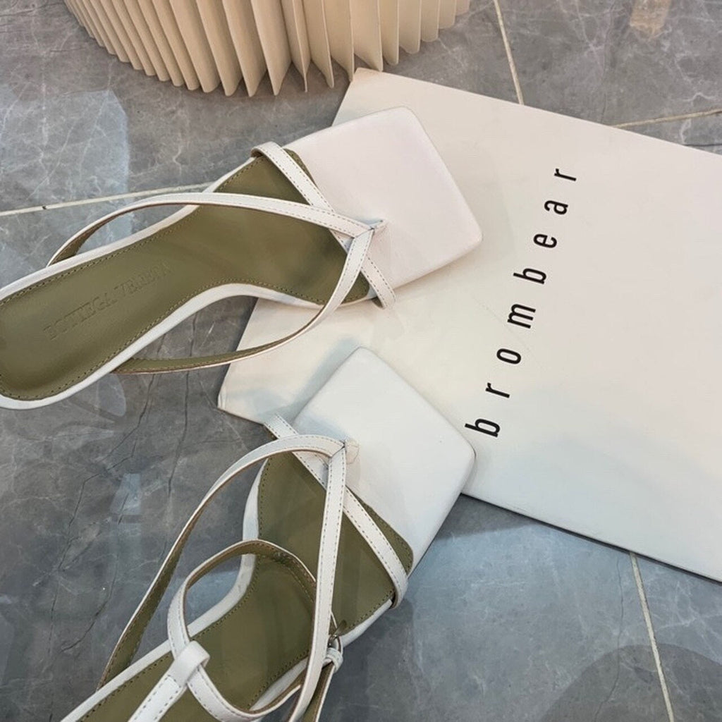 Bottega Veneta Stretch Sandals 9cm Heel Lambskin Leather Spring/Summer 2020 Collection, White