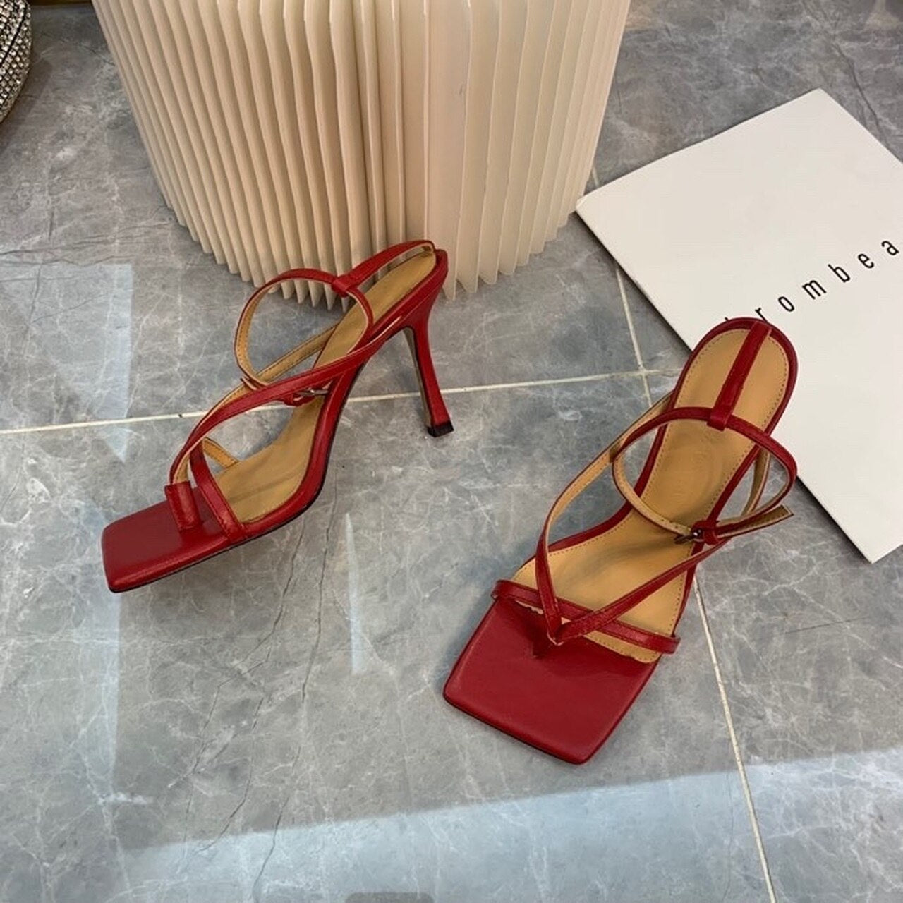 Bottega Veneta Stretch Sandals 9cm Heel Lambskin Leather Spring/Summer 2020 Collection, Burgundy